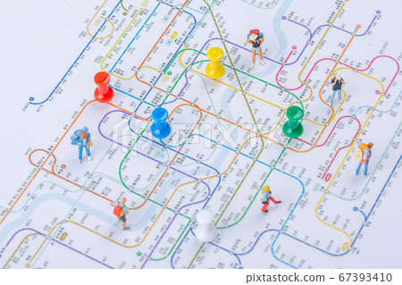 Miniature world concept- Miniature figurine of traveler, businessman, couple, family 060 67393410