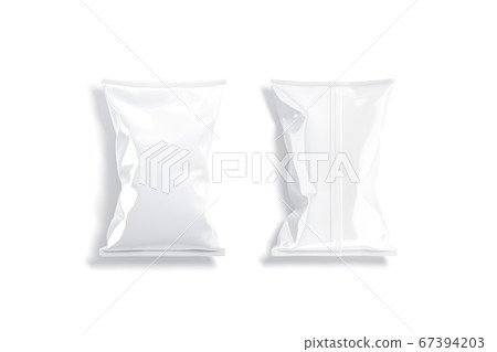 Blank white foil big chips pack mock up, top view Blank white foil big chips pack mock up, top view 67394203
