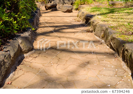 Dry waterway in the park 67394246