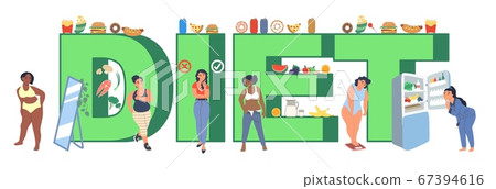 Diet typography banner template, vector flat illustration 67394616