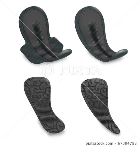 Realistic black sanitary napkins, vector isolated illustration Realistic black sanitary napkins, vector isolated illustration 67394788
