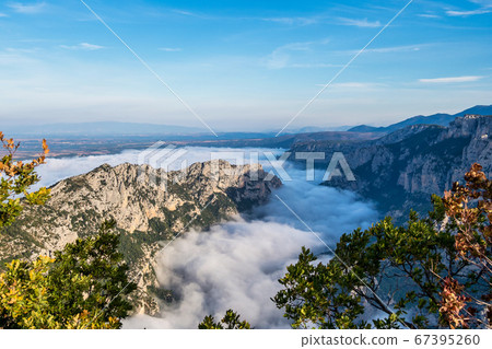 Mist hanging over Verdon Gorge, Gorges du Verdon Mist hanging over Verdon Gorge, Gorges du Verdon 67395260