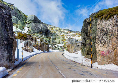 Landscape with snow in the Serra da Estrela. Landscape with snow in the Serra da Estrela. 67395280