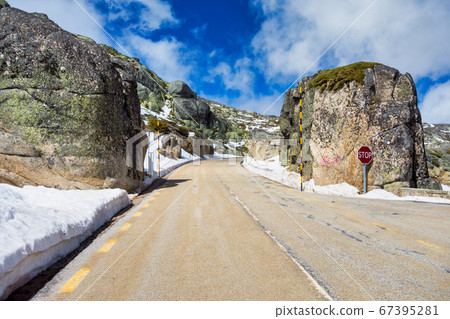 Landscape with snow in the Serra da Estrela. Landscape with snow in the Serra da Estrela. 67395281