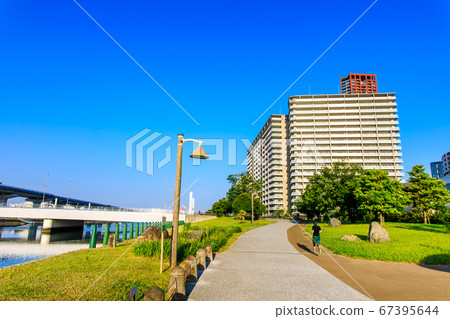 三島水域（海島市）的早晨風景[福岡市東區] 67395644