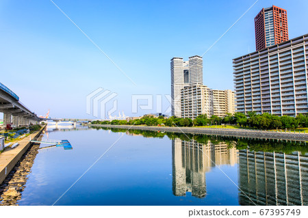 三島水域（海島市）的早晨風景[福岡市東區] 67395749