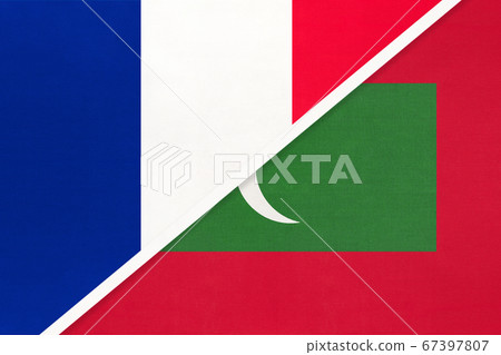 France and Maldives, symbol of national flags France and Maldives, symbol of national flags 67397807