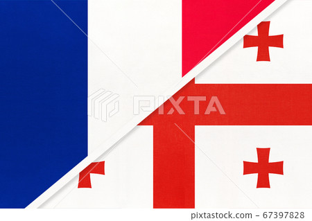 France and Georgia, symbol of national flags  67397828