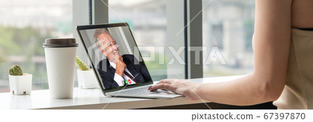 Video call business people meeting on virtual workplace or remote office Video call business people meeting on virtual workplace or remote office 67397870