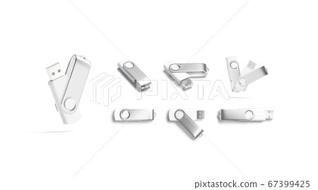Blank white opened and closed usb stick mockup, different views Blank white opened and closed usb stick mockup, different views 67399425