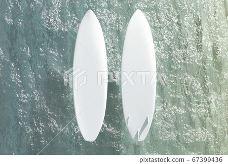 Download Blank White Surfboard On Water Surface Mockup Stock Illustration 67399436 Pixta PSD Mockup Templates