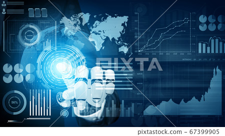 Futuristic robot artificial intelligence concept. 67399905