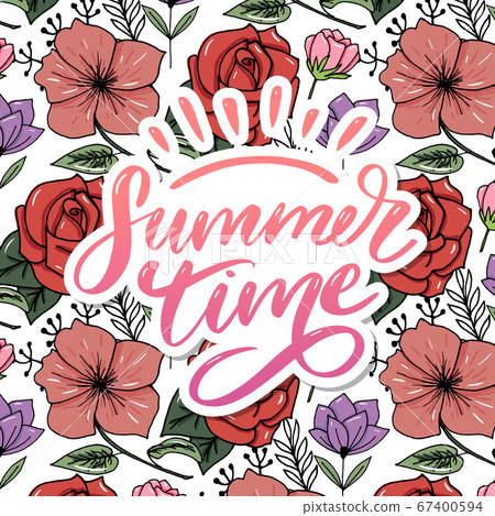 Summer time vector text lettering calligraphy Summer time vector text lettering calligraphy 67400594