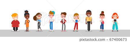 Group of diverse people character illustration. Group of diverse people character illustration. 67400673