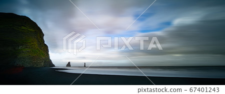 The cliffs by the township of Vik in Iceland The cliffs by the township of Vik in Iceland 67401243