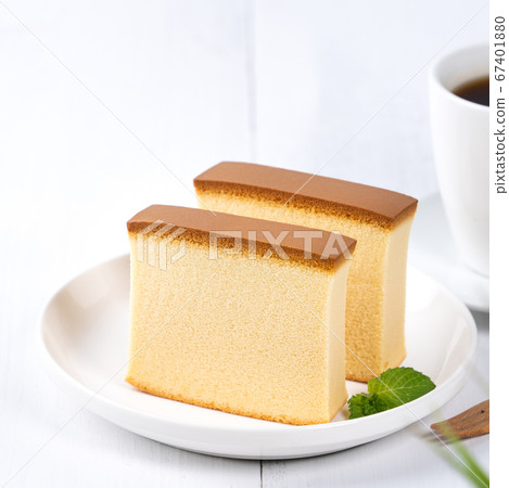 Nagasaki Cake Honey Cake Japanese Wagashi Stock Photo