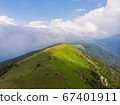 Aerial view of mountains in Kochi Prefecture 67401911