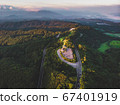 Aerial view of mountains in Tottori prefecture 67401919