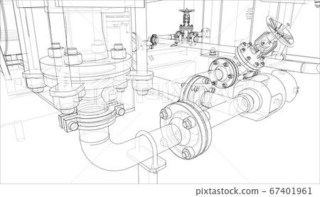 Sketch of industrial equipment Sketch of industrial equipment 67401961