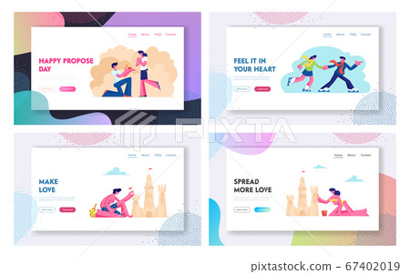 Loving Couples Winter and Summer Spare Time Website Landing Page Set, Man and Woman Engagement, Skate on Ice Rink Loving Couples Winter and Summer Spare Time Website Landing Page Set, Man and Woman Engagement, Skate on Ice Rink 67402019