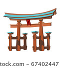 vector illustration of Miyajima monument of Japan 67402447