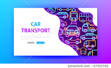 Car Transport Neon Landing Page 67402580