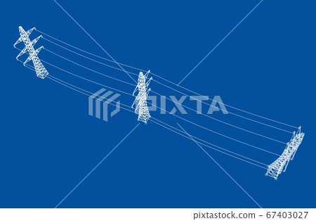 Electric pylons or electric towers concept Electric pylons or electric towers concept 67403027