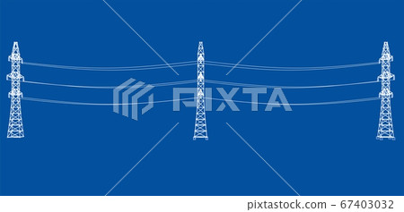 Electric pylons or electric towers concept 67403032
