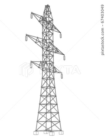 Electric pylon or electric tower concept Electric pylon or electric tower concept 67403049
