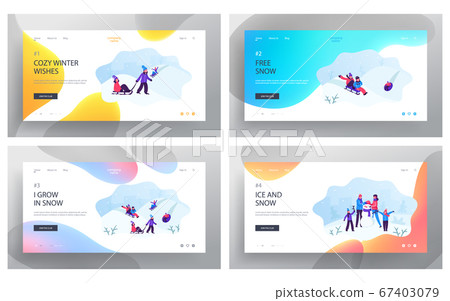 Happy Winter Time Outdoors Activities and Fun Website Landing Page Set. Parents with Children Make Snowman in Park. Little Kids Riding Sleds Downhills Web Page Banner. Cartoon Flat Vector Illustration Happy Winter Time Outdoors Activities and Fun Website Landing Page Set. Parents with Children Make Snowman in Park. Little Kids Riding Sleds Downhills Web Page Banner. Cartoon Flat Vector Illustration 67403079