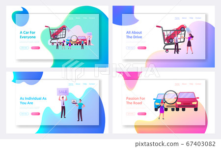 Characters on Car Market Landing Page Template Set. Choose and Buy Automobiles. Dealer in Showroom Characters on Car Market Landing Page Template Set. Choose and Buy Automobiles. Dealer in Showroom 67403082