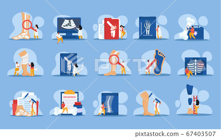 Orthopedics Clinic Recolor Icons Set 67403507