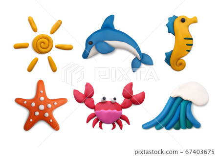 Clay Sea Objects Set  67403675