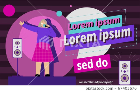 Singing Studio Advertising Banner - Stock Illustration [67403676] - PIXTA
