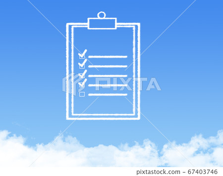 Notepad paper document cloud shape - Stock Illustration [67403746] - PIXTA