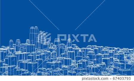 Wire-frame Twisted City, Blueprint Style Wire-frame Twisted City, Blueprint Style 67403793
