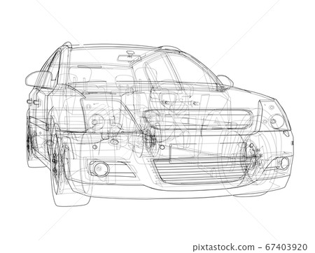 Concept car. 3D illustration 67403920