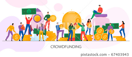 Crowdfunding Horizontal Illustration 67403943
