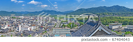 [Fukuchiyama city from Fukuchiyama castle] (High resolution version) Fukuchiyama city, Kyoto prefecture 67404043