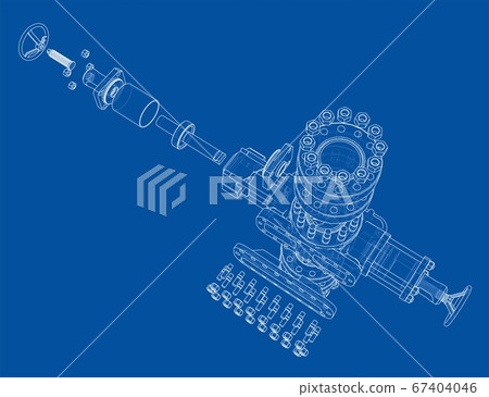 Blowout preventer. 3D illustration 67404046