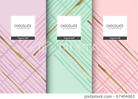 Chocolate bar packaging set. Trendy luxury product branding template with label pattern for packaging. Vector design Chocolate bar packaging set. Trendy luxury product branding template with label pattern for packaging. Vector design 67404063