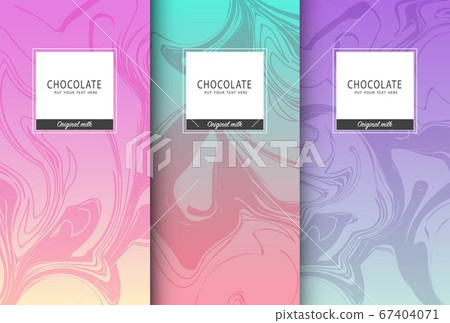 Chocolate bar packaging set. Trendy luxury product branding template with label pattern for packaging. Vector design 67404071
