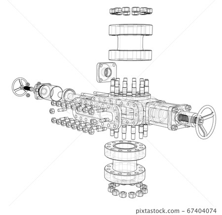 Blowout preventer. 3D illustration 67404074