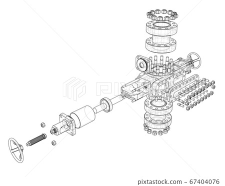 Blowout preventer. 3D illustration Blowout preventer. 3D illustration 67404076