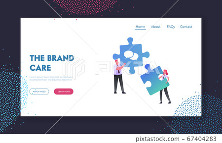 Collective Work, Partnership Landing Page Template. Characters Setting Up Separated Puzzle Pieces Collective Work, Partnership Landing Page Template. Characters Setting Up Separated Puzzle Pieces 67404283