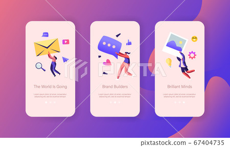 Social Media Marketing Mobile App Page Onboard Screen Set, Communication, Alert Advertising, Propaganda, Public Relations Social Media Marketing Mobile App Page Onboard Screen Set, Communication, Alert Advertising, Propaganda, Public Relations 67404735