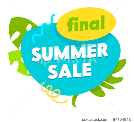 Final Summer Sale Banner, Special Offer Tag, Icon with Palm Leaves Isolated on White Background, Promo Advertising Poster, Ad Final Summer Sale Banner, Special Offer Tag, Icon with Palm Leaves Isolated on White Background, Promo Advertising Poster, Ad 67404948