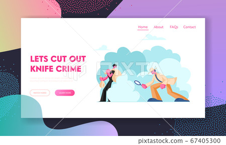 Crime Investigation Website Landing Page. Investigator with Magnifying Glass Solving Robbery. Thief Hiding with Sack. Police Detective and Criminal Web Page Banner. Cartoon Flat Vector Illustration 67405300