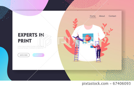 People Create Handmade Apparel Design Landing Page Template. Tshirt Print, Diy Hobby Workshop 67406093