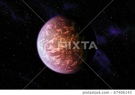 Exoplanet in a far dark space. Elements of this image were furnished by NASA. 67406143